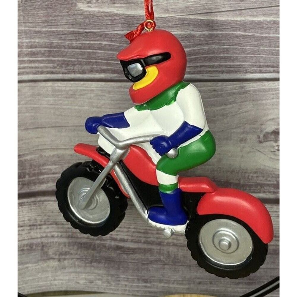 Dirt Bike Racer Motorcycle Racing Christmas‎ Tree Ornament